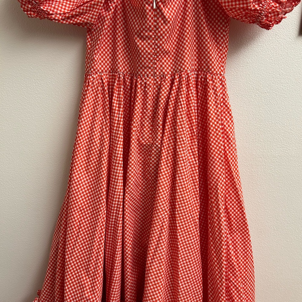 Selkie Red Gingham Puff Sleeve Ritz Gown - Picture 8 of 8